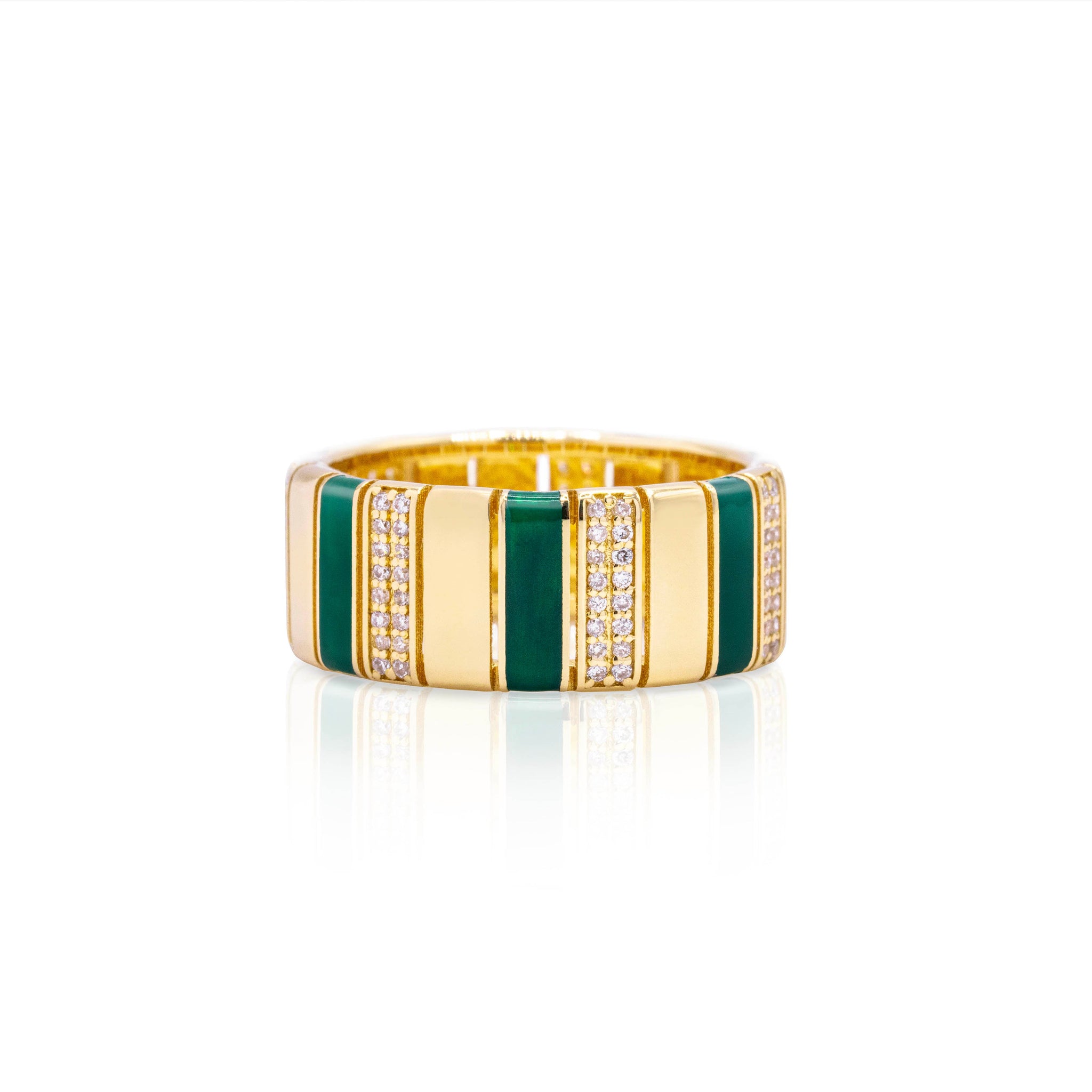 Ember Green Enamel Ring