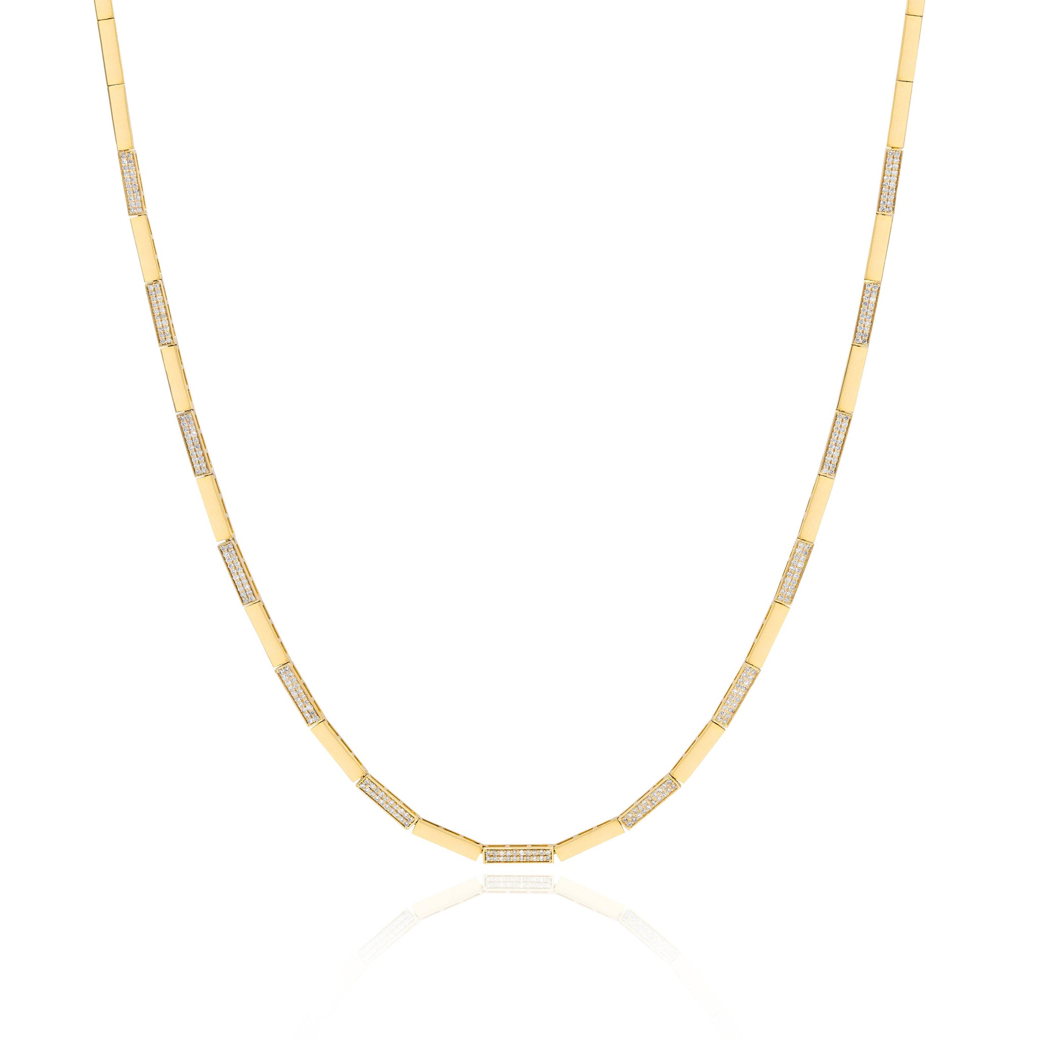 Radiant Diamond Bars Necklace