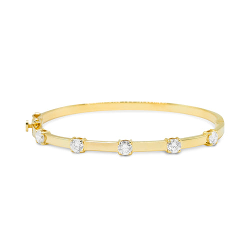 Elysian Penta Solitaire Bangle - Lab Grown Diamonds.