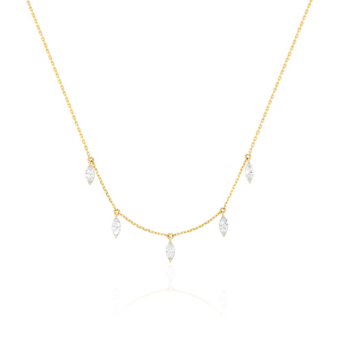 Aurelia Marquise Drops Necklace - Lab Grown Diamonds.