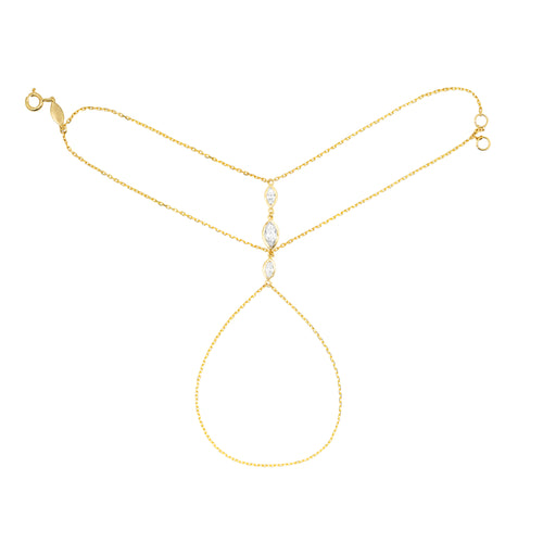 Aurelia Marquise Hand Chain - Lab Grown Diamonds.