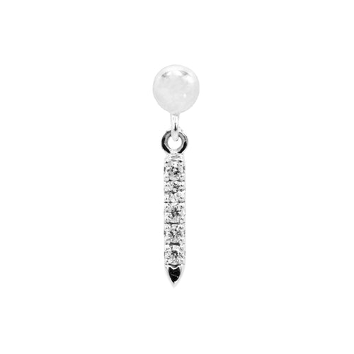 Diamond Dangle Stud (Single) - Fabula Jewels