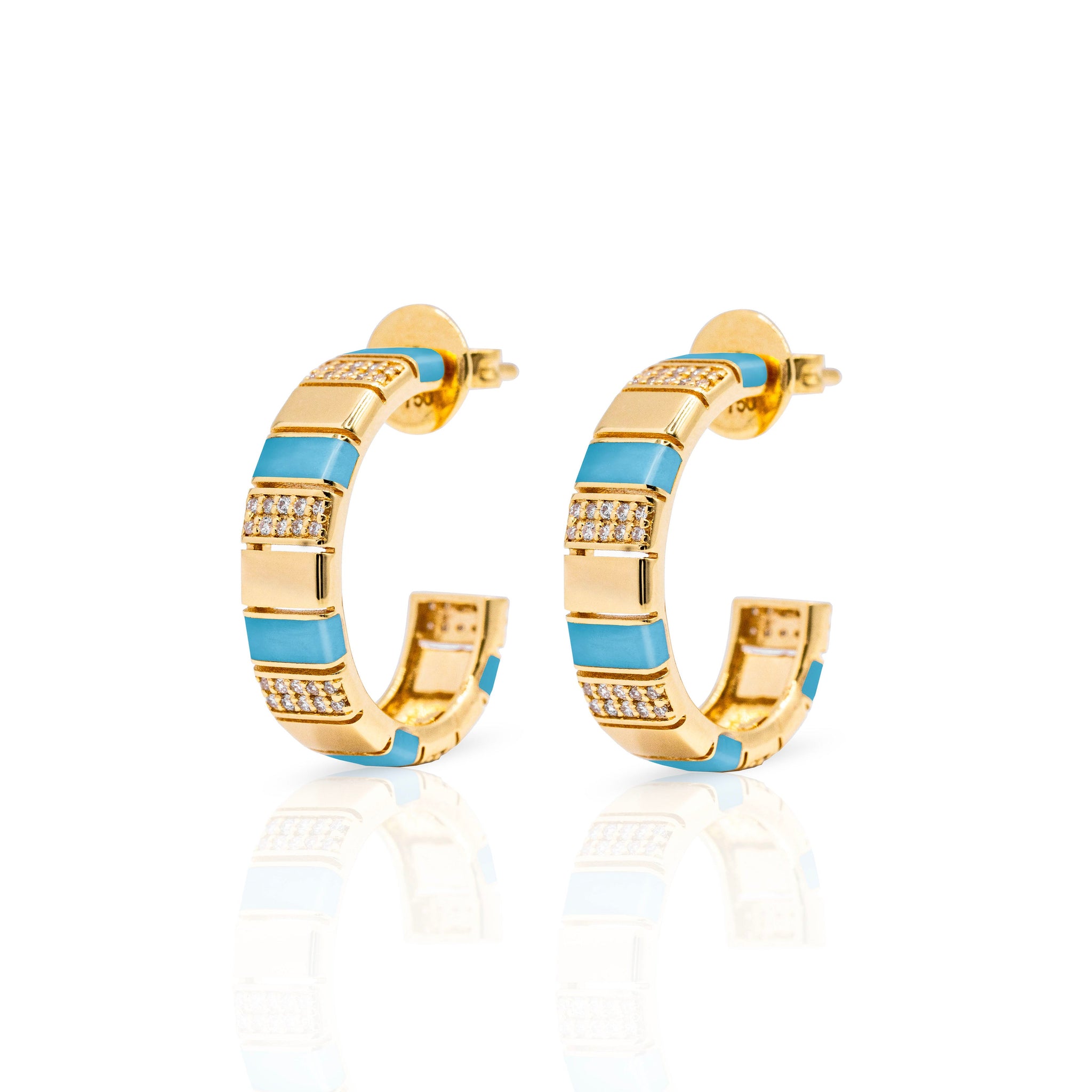 Blazing Blues & Diamond Earrings (PAIR)