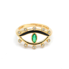 Gleamora Eye Emerald Ring