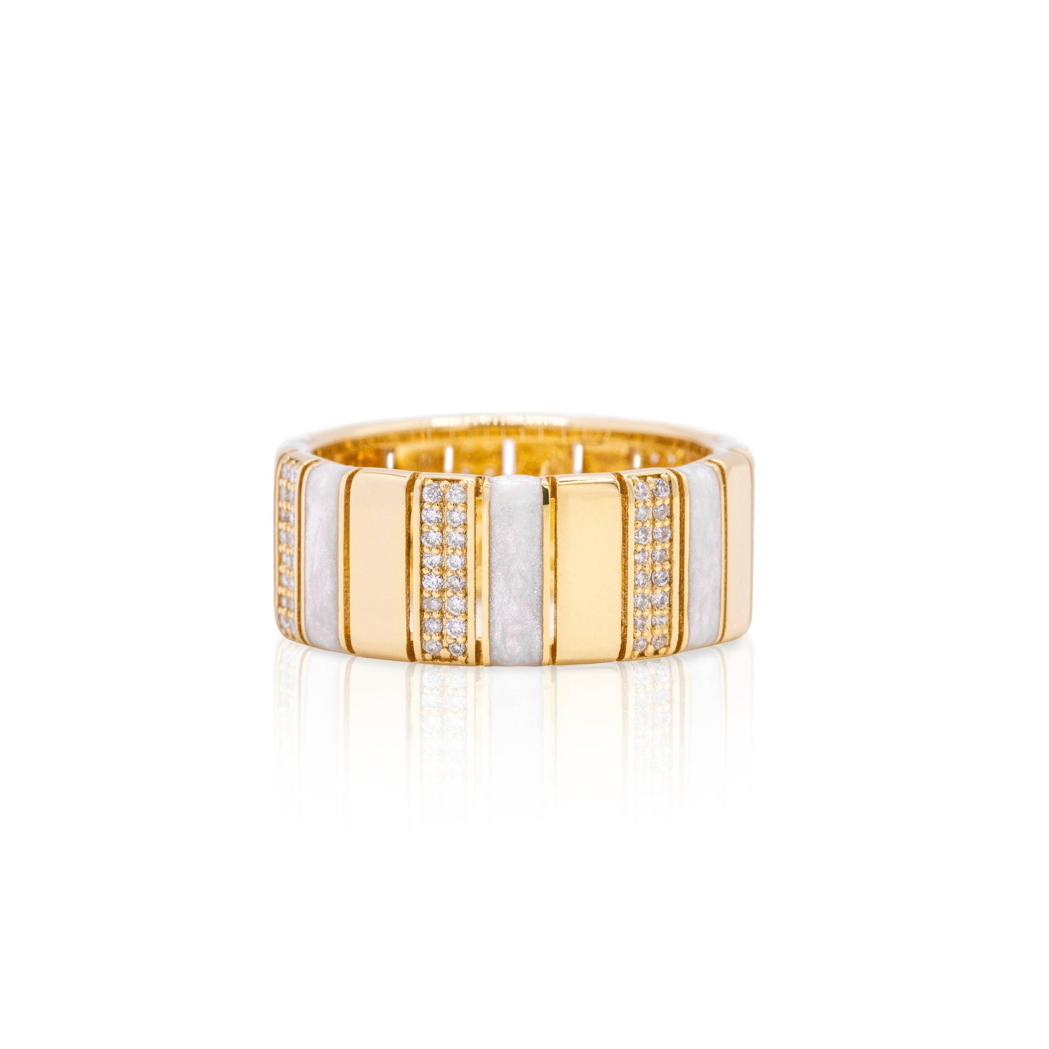 Radiance Diamond & White Enamel Ring