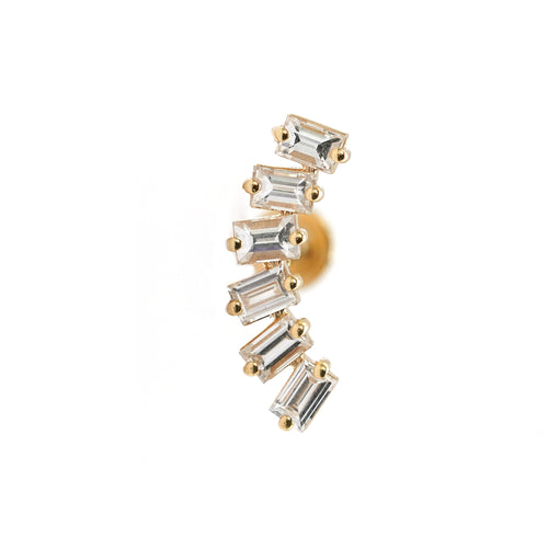 Baguette Diamond Stud (6 diamonds) (Single)