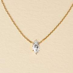 Lab Grown Diamond - Marquise Solitaire Necklace