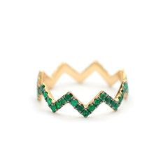 Emerald ZigZag Ring from Fabula Jewels