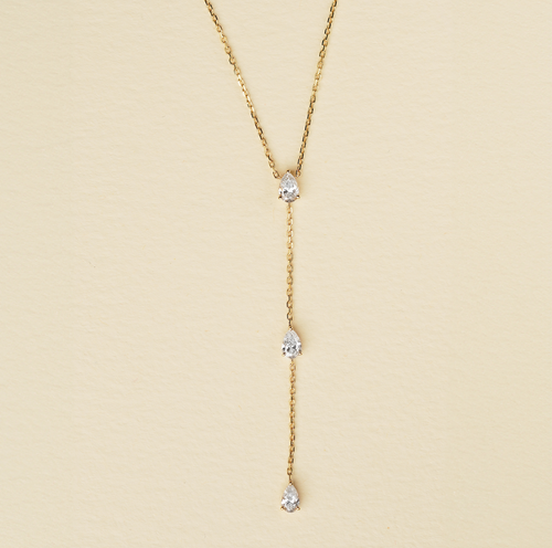 Lab Grown Diamond - Pear Lariat Necklace