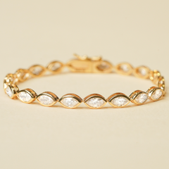 Lab Grown Diamond - Marquise Tennis Bracelet