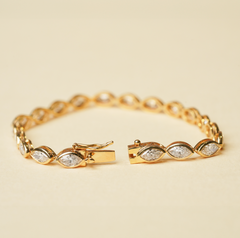 Lab Grown Diamond - Marquise Tennis Bracelet