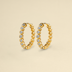 Lab Grown Diamond - Bezel Hoops