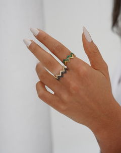 Fabula Emerald ZigZag Ring