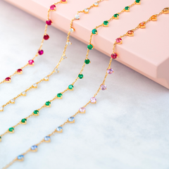 Confetti Emerald Necklace with different colours - Fabula Jewels Store