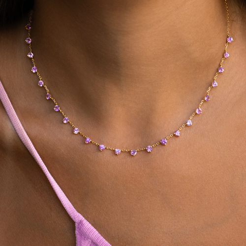 Pink Sapphire Confetti Necklace