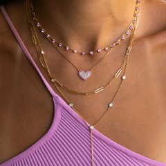 Pink Sapphire Confetti Necklace