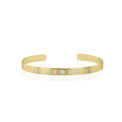 Moon phase Bangle with Diamonds