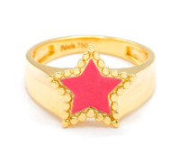 Star enamel ring.