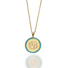 Zodiac Enamel Coin Necklace