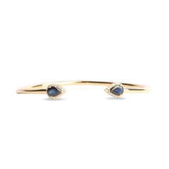 Sapphire Diamond Halo Bangle