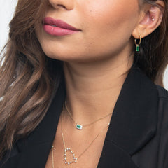 Emerald Baguette Diamond Necklace from Fabula Jewels