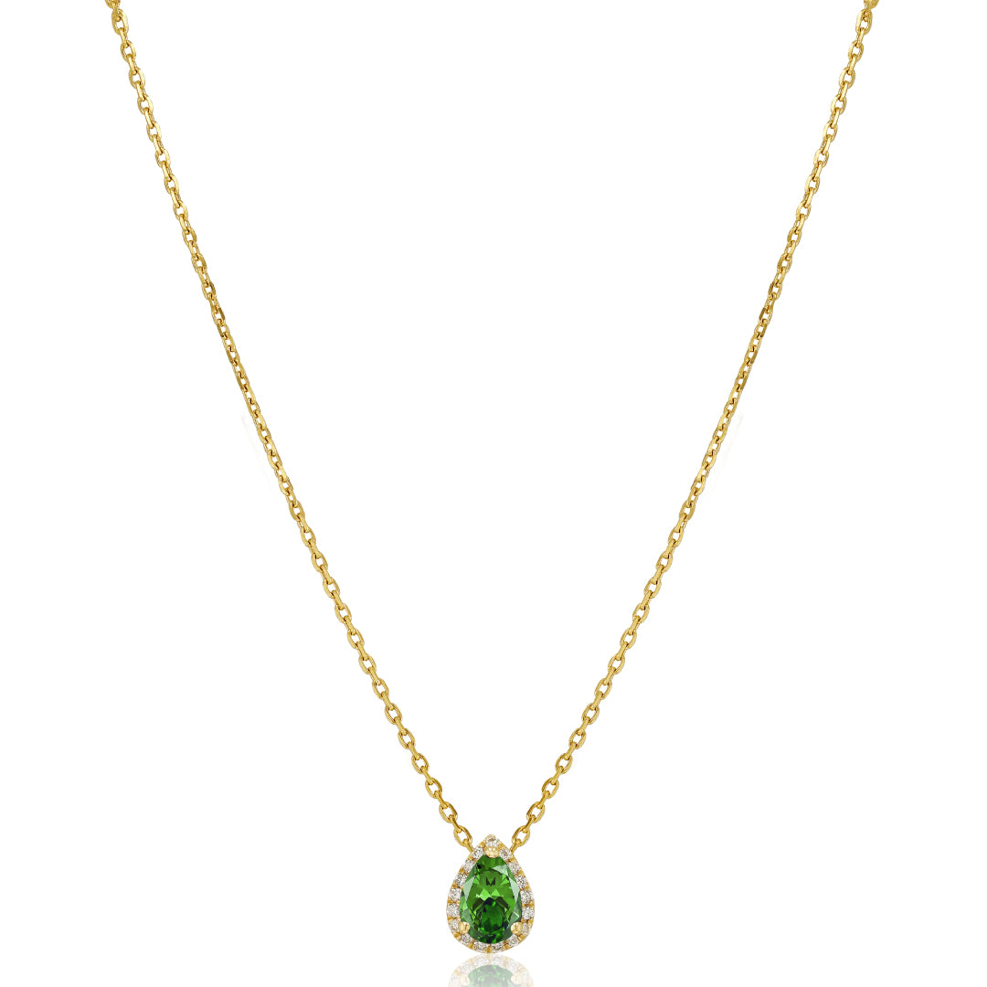 Emerald Diamond Halo Necklace – Fabula Jewels