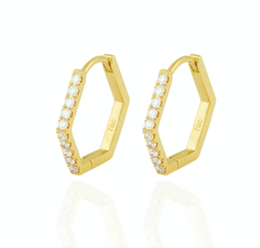 Diamond Hexagon Earrings