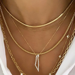 Diamond Hometown Map Necklace